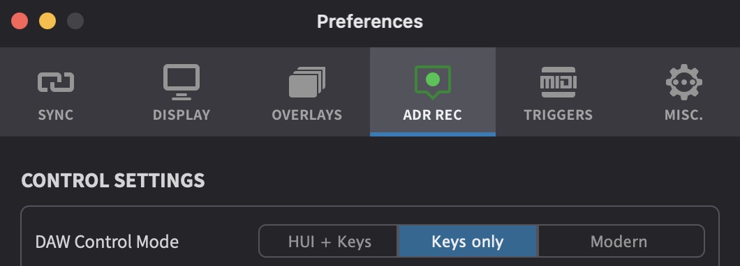 DAW Control Mode