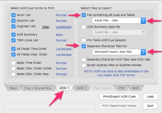 EdiCue Export Page