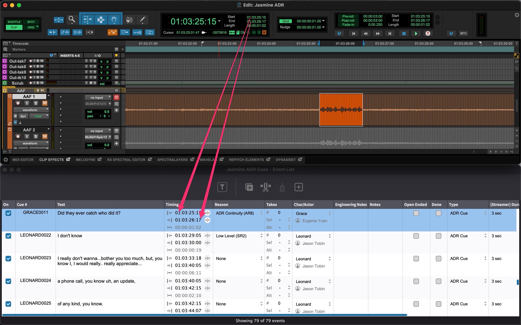 Capturing the timeline selection from Pro Tools