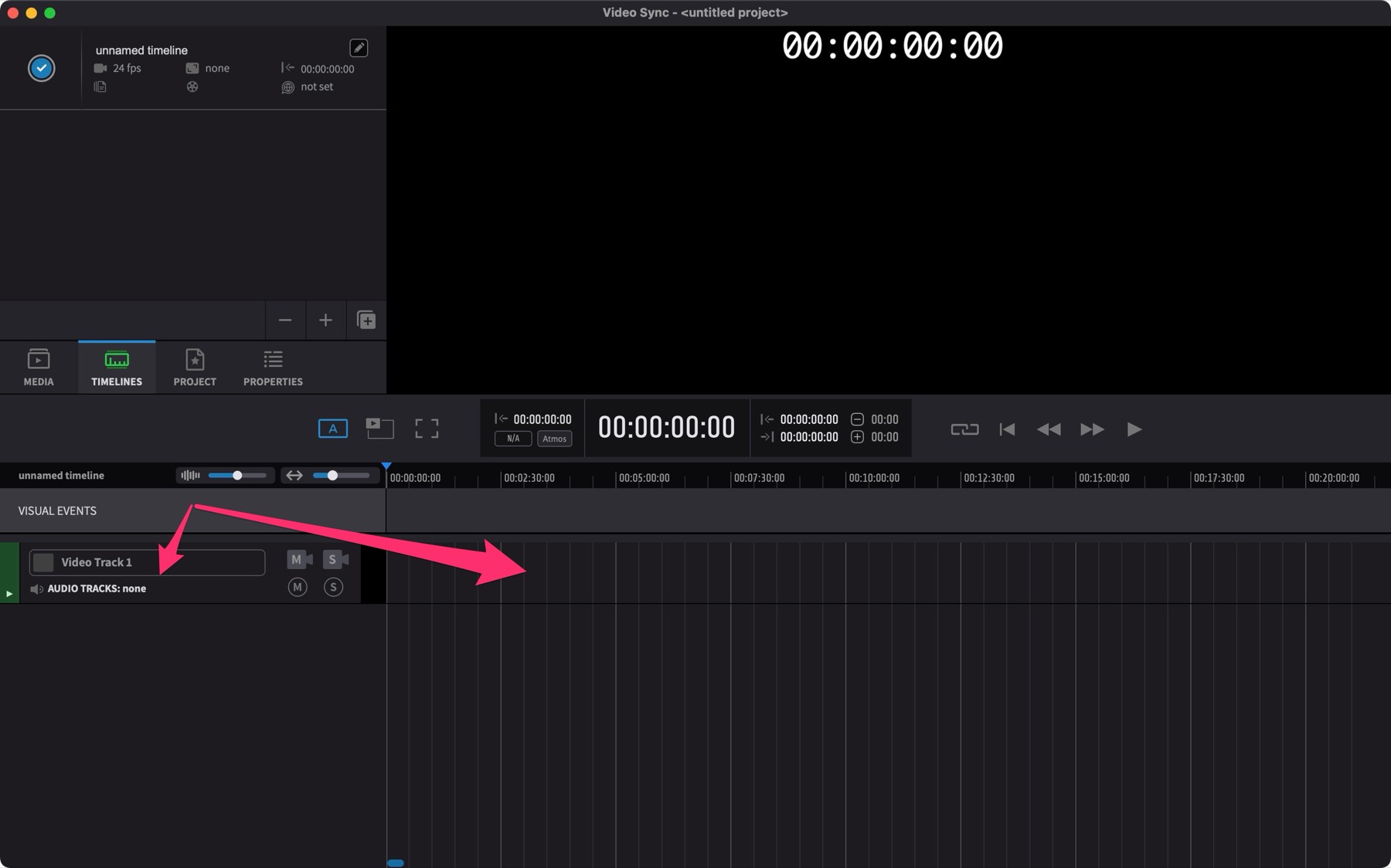 Video Track in Video Sync's Timeline Section