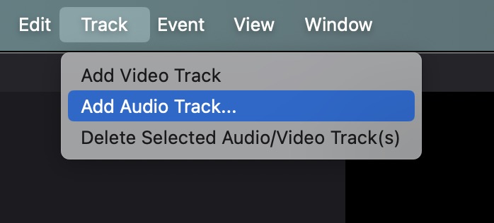 Create New Audio Track 