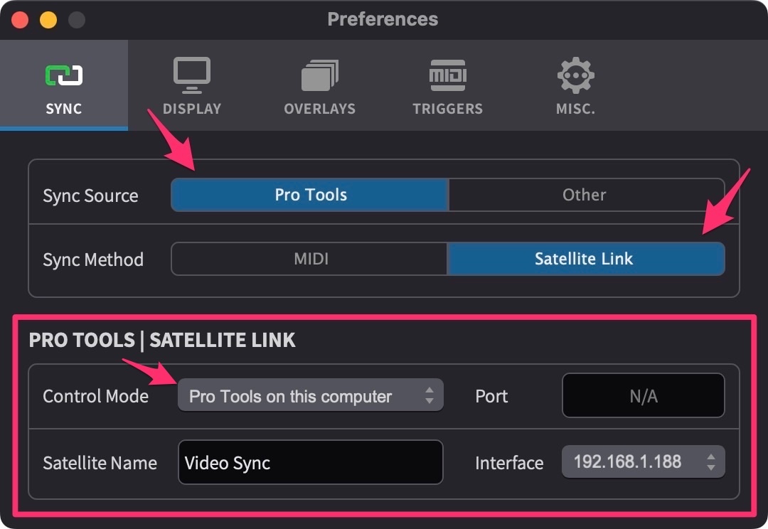 Satellite Link Preferences