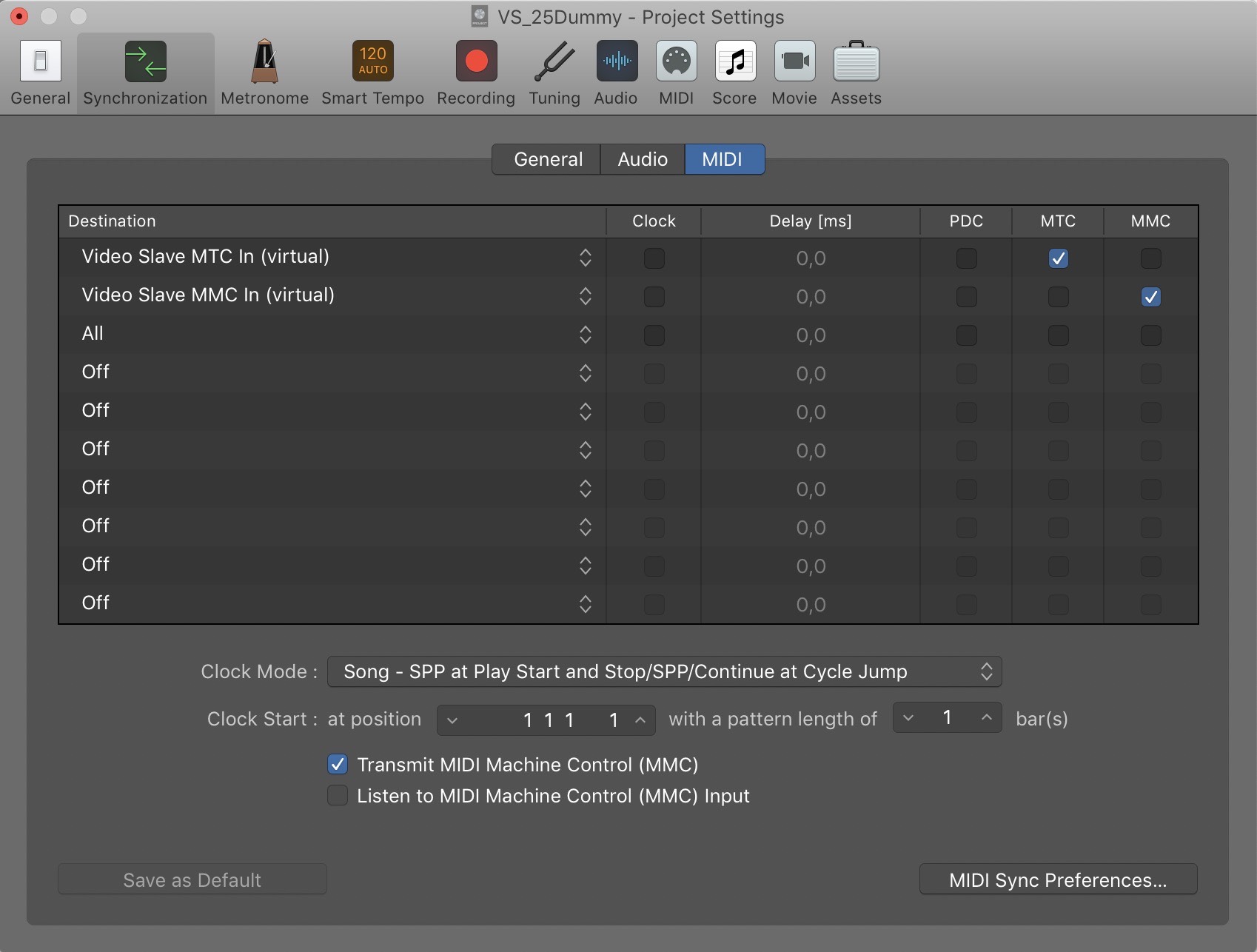 Logic Pro - Synchronization