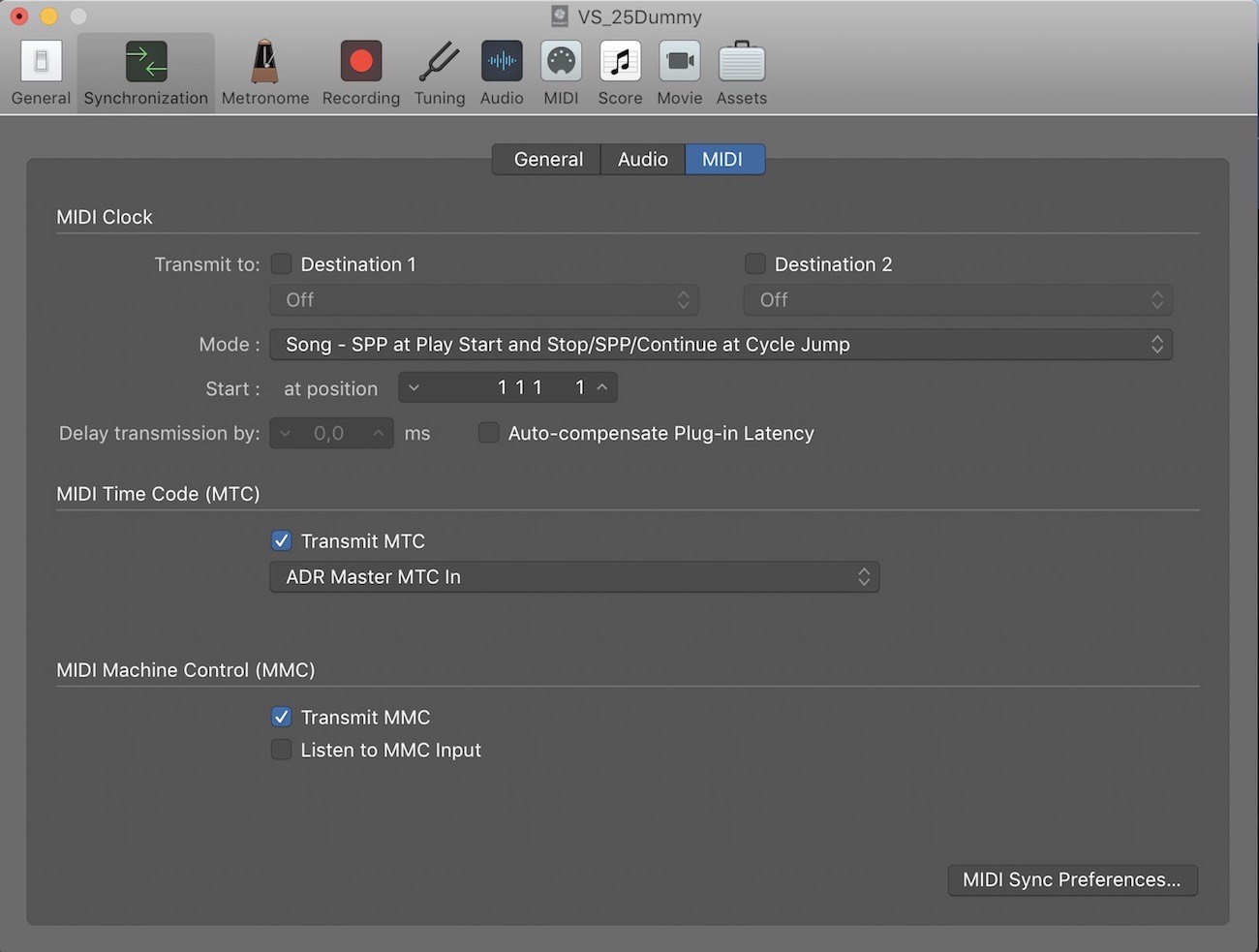 Logic Pro - Synchronization