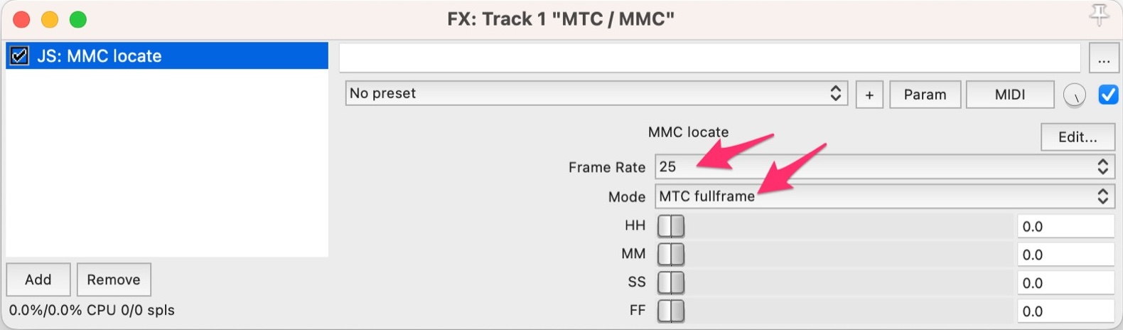 MMC Locate settings