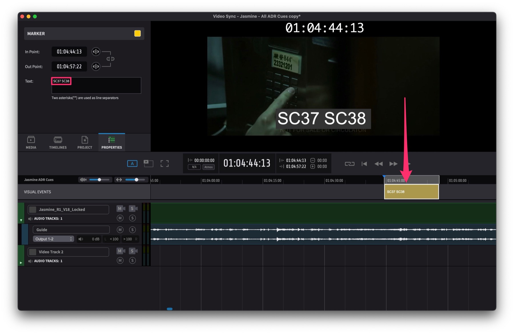 Merge two events in Video Sync - after