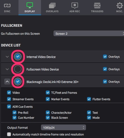 Display Device List