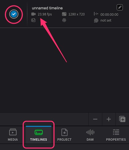 TIMELINES Tab - Timeline Frame Rate