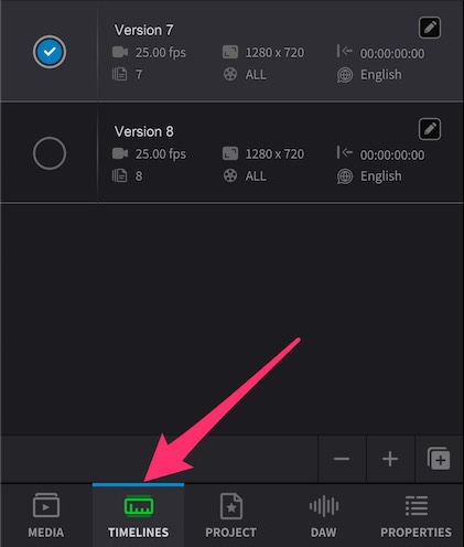 TIMELINES Tab