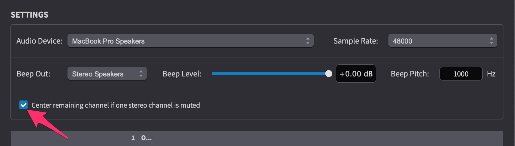 Center remaining channel preference