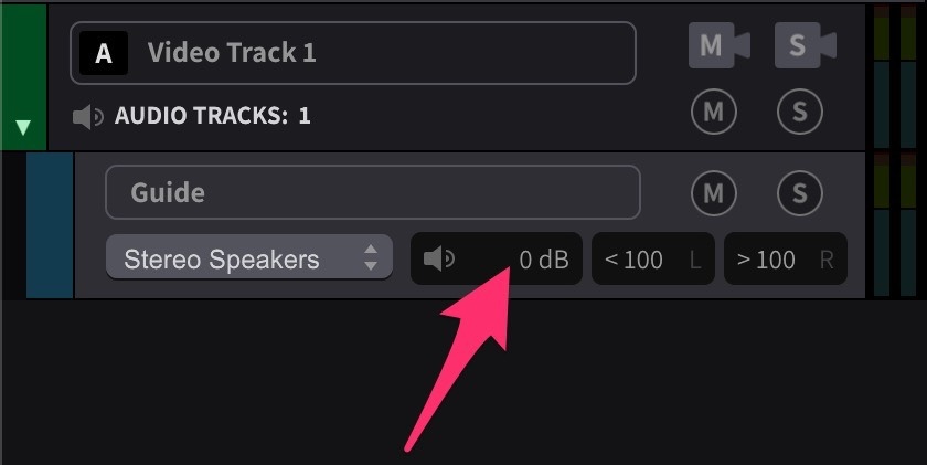 Audio Track Volume Setting