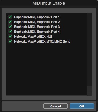 Pro Tools MIDI Input Enable Window